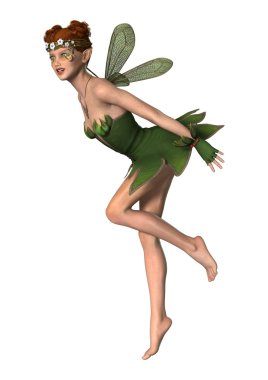 3D render bahar peri beyaz