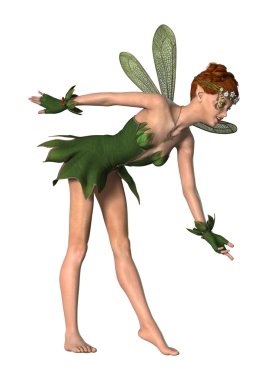 3D render bahar peri beyaz