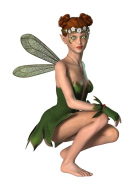 3D render bahar peri beyaz