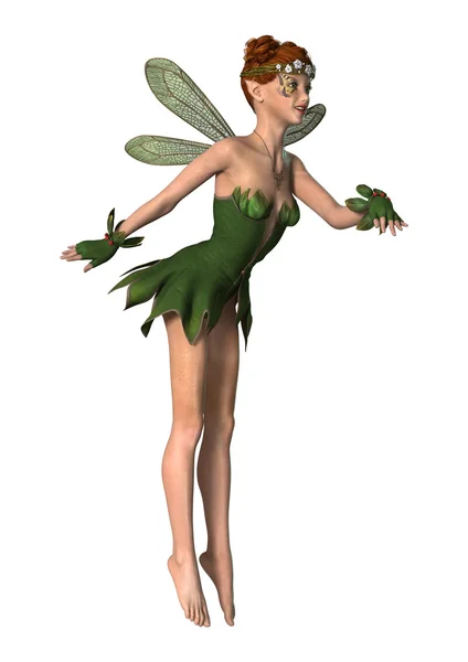 3D Rendering Spring Fairy on White — Stock Photo, Image