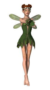 3D render bahar peri beyaz