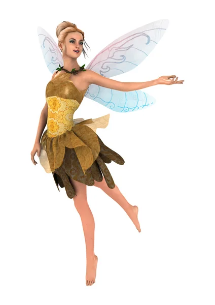 3D Rendering Fantasy Fairy su bianco — Foto Stock