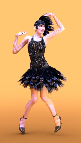 3D rendering Flapper danza — Foto Stock