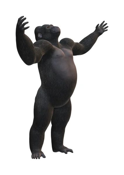 3D rendering Gorilla på vit — Stockfoto