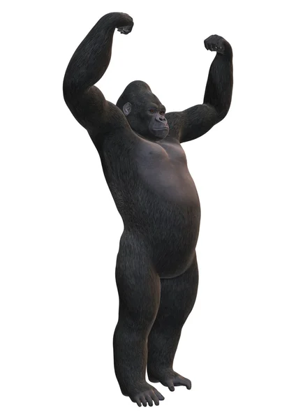 Rendu 3D gorille sur blanc — Photo