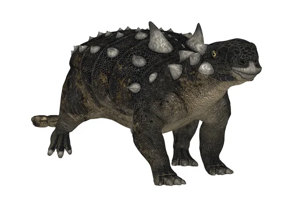 화이트에 3d 렌더링 공룡 Euoplocephalus — 스톡 사진