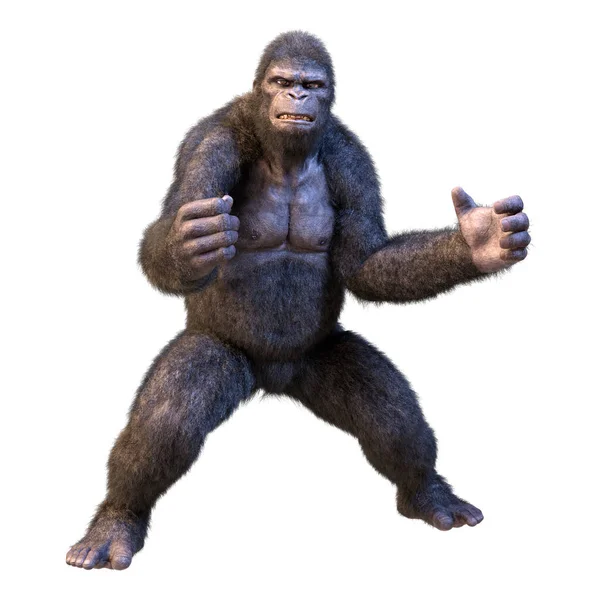Representación Mono Gorila Aislado Sobre Fondo Blanco —  Fotos de Stock