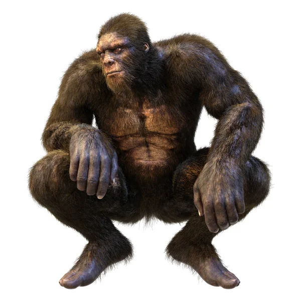 Rendering Sasquatch Bigfoot Isolato Sfondo Bianco — Foto Stock