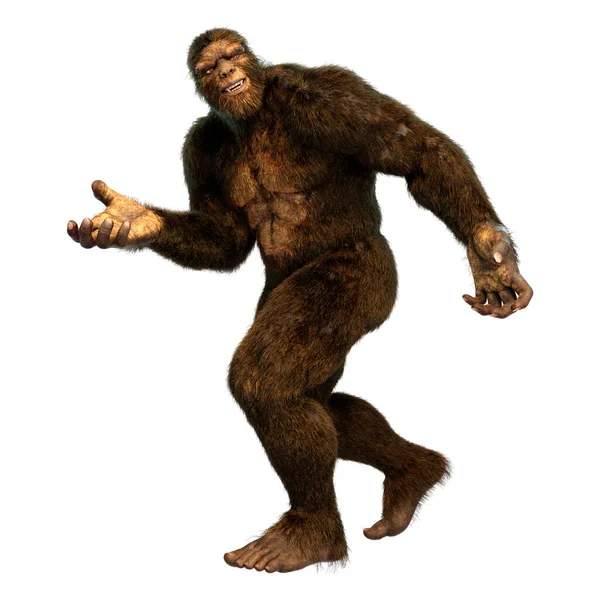 Rendering Sasquatch Bigfoot Isolato Sfondo Bianco — Foto Stock