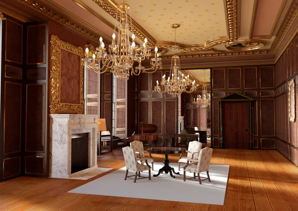 Rendering Royal Palace Interior — Stock Photo, Image