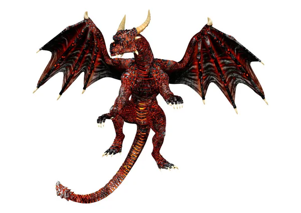 Rendering Fantasy Dragon Isolated White Background — Stock Photo, Image