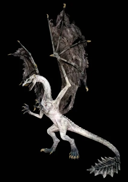 Representación Dragón Fantasía Aislado Sobre Fondo Negro — Foto de Stock