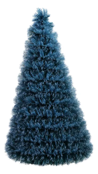Rendering Eines Blauen Weihnachtsbaums Isoliert Auf Weißem Hintergrund — Stockfoto