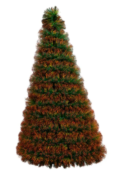 Weergave Van Een Groene Rode Kerstboom Geïsoleerd Witte Achtergrond — Stockfoto