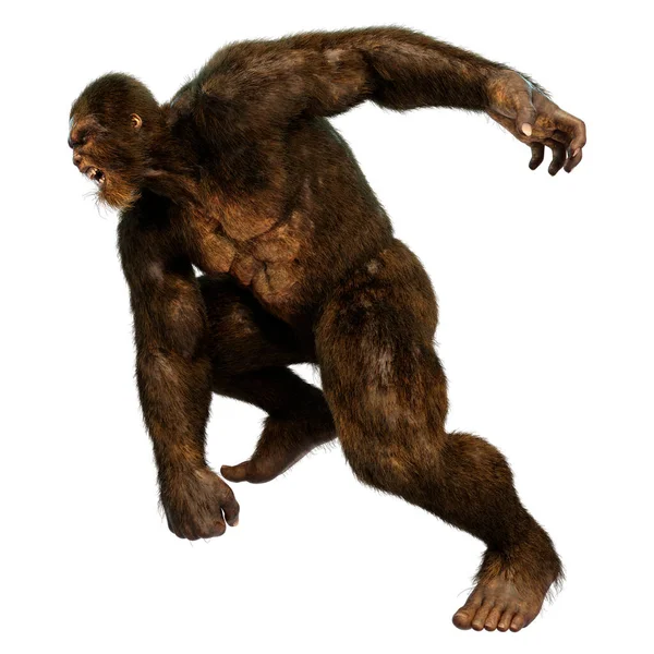 Representación Sasquatch Bigfoot Aislado Sobre Fondo Blanco —  Fotos de Stock