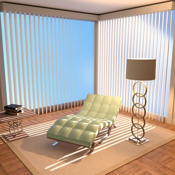 Bir Oturma Odasının Boyutlu Canlandırması — Stok fotoğraf