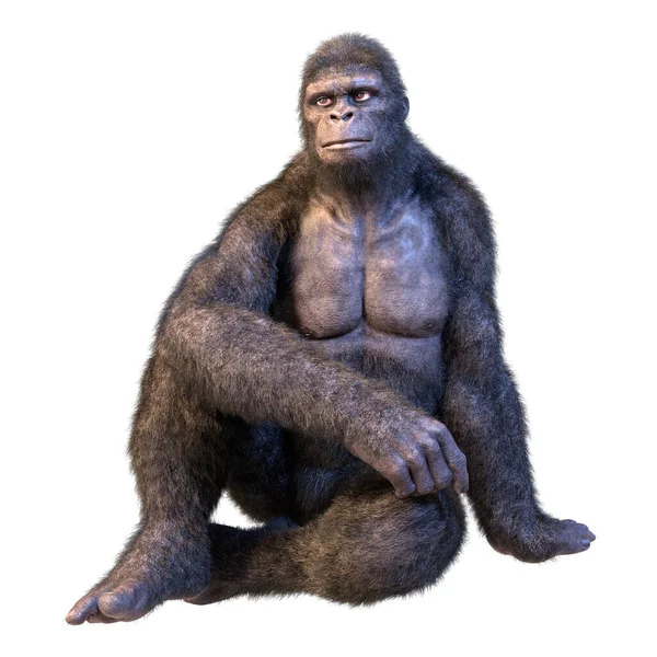 Återgivning Gorilla Apa Isolerad Vit Bakgrund — Stockfoto