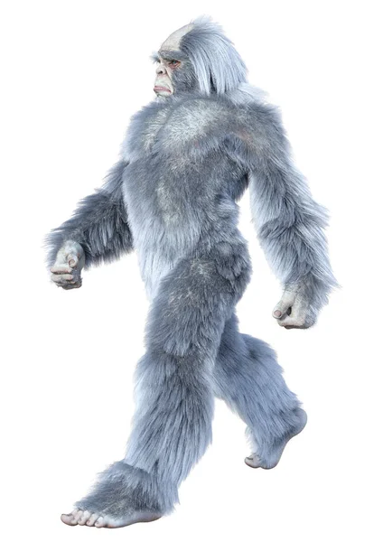 Rendering Eines Fantasiewesens Yeti Isoliert Auf Weißem Hintergrund — Stockfoto