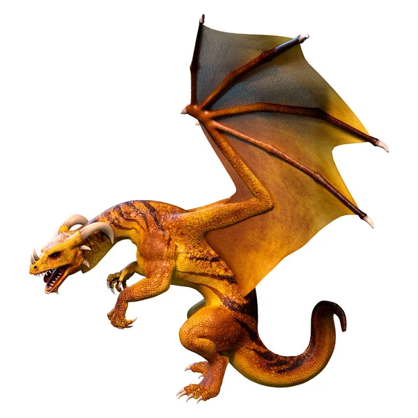 Rendering Fantasy Dragon Isolated White Background — Stock Photo, Image