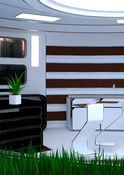 Rendering Science Fiction Apartment Interior — Stock Photo, Image