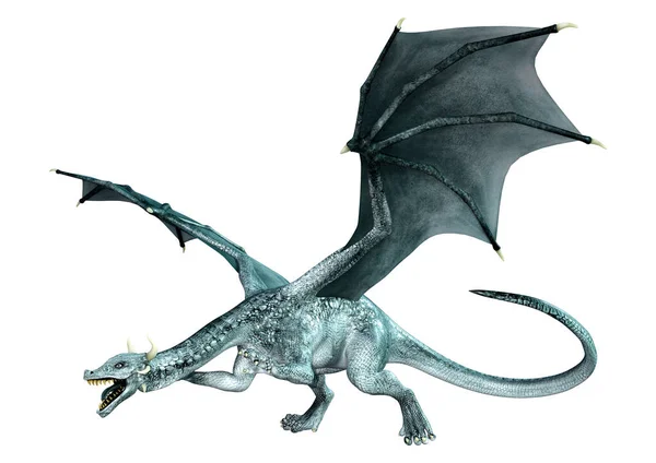 Darstellung Eines Fantasie Drachen Isoliert Auf Weißem Hintergrund — Stockfoto