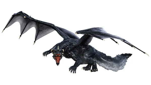 Rendering Fantasy Dragon Isolated White Background — Stock Photo, Image