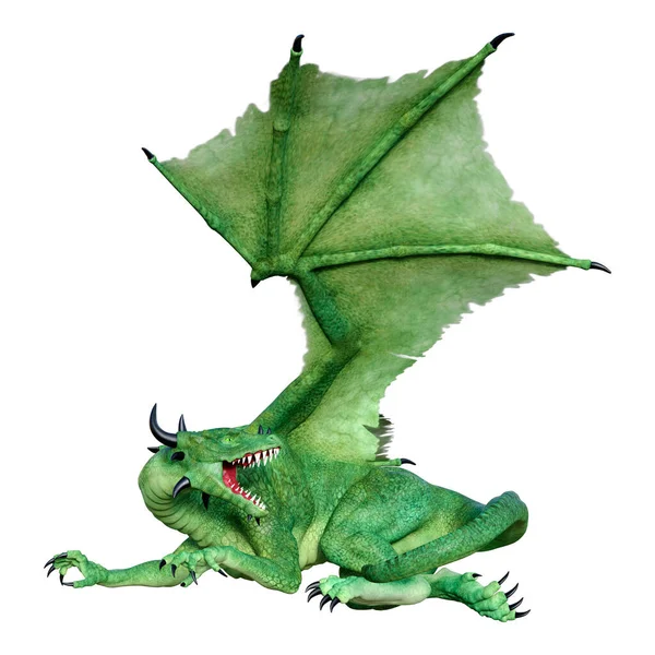 Rendering Fantasy Dragon Isolated White Background — Stock Photo, Image