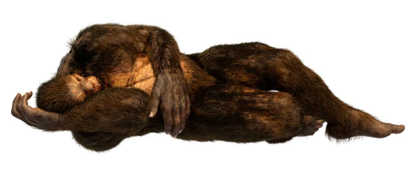 Weergave Van Een Sasquatch Bigfoot Geïsoleerd Witte Achtergrond — Stockfoto