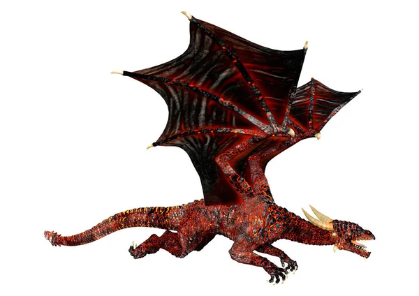 Rendering Fantasy Dragon Isolated White Background — Stock Photo, Image