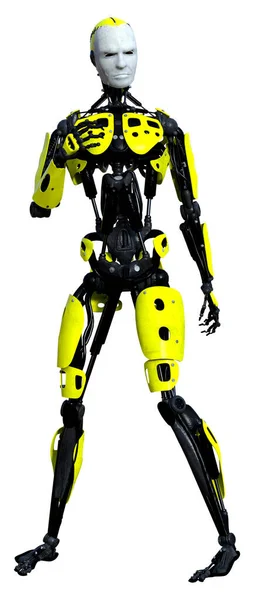 Rendering Male Robot Isolated White Background — Stock Photo, Image