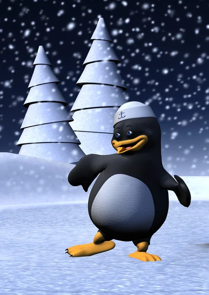 Tanzender Pinguin — Stockfoto