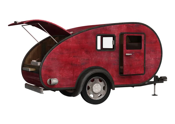 Camper rosso — Foto Stock