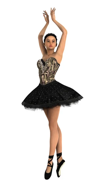 Bailarina asiática en blanco — Foto de Stock