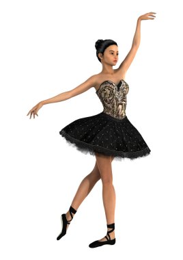 Beyaz üzerine Asya balerin