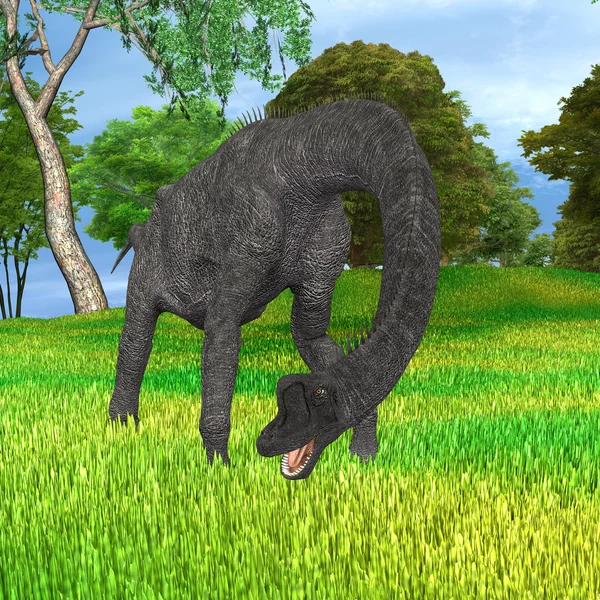 ไดโนเสาร์ Brachiosaurus ในสวน — ภาพถ่ายสต็อก