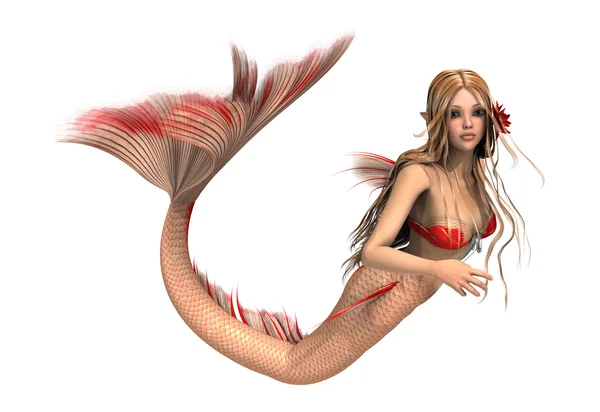 Fantasy sirena su bianco — Foto Stock