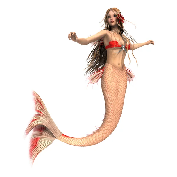 Fantasie Mermaid op wit — Stockfoto