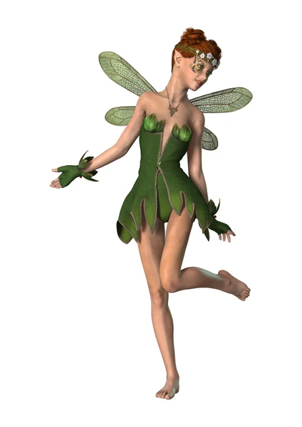 Spring Fairy on White — Stock Photo, Image