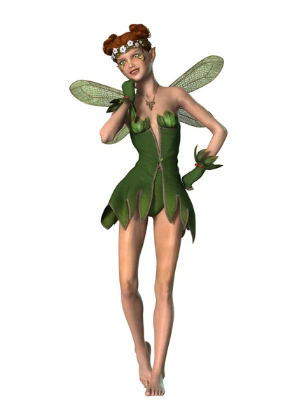 Spring Fairy on White — Stock Photo, Image