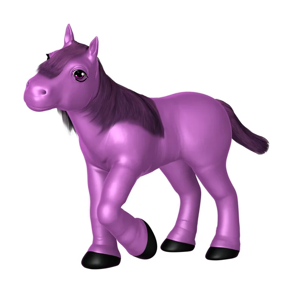 Purple Pony auf Weiß — Stockfoto