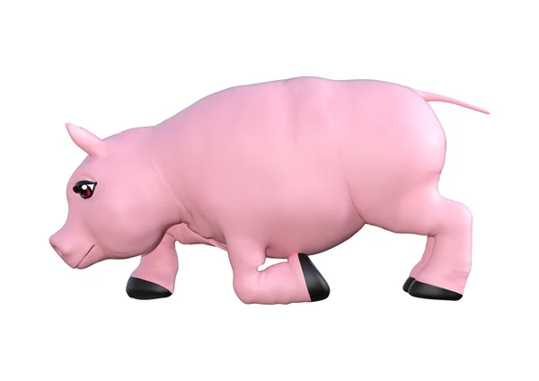 Rosa gris på vit — Stockfoto