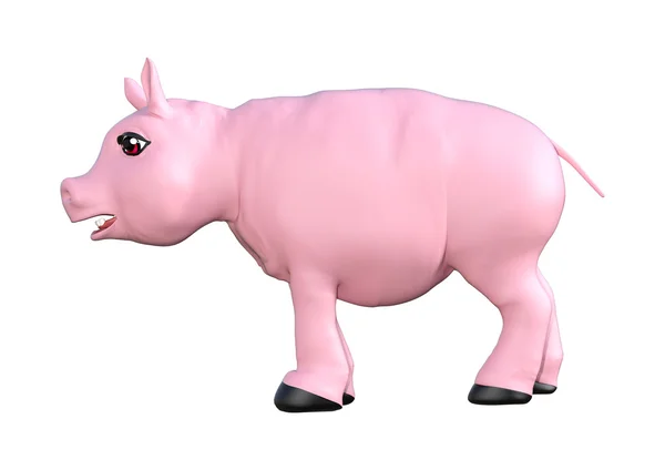 Pink Pig on White — Stock Photo, Image