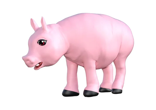 Rosa Schwein auf weiß — Stockfoto