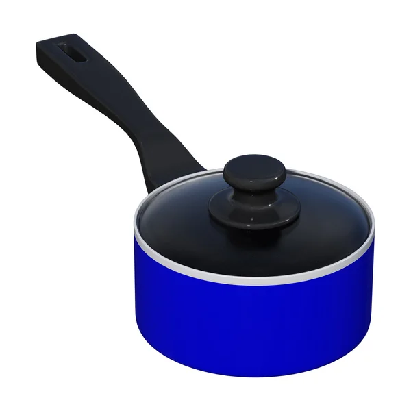 白地に青い鍋 — ストック写真