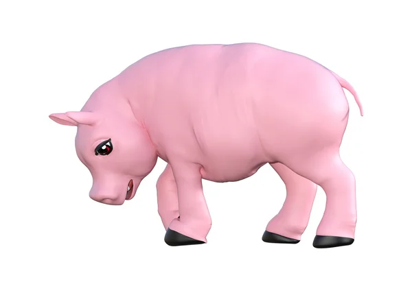 Porco rosa no branco — Fotografia de Stock