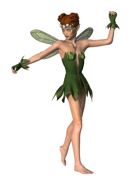 Spring Fairy on White — Stock Photo, Image