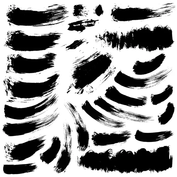 vektör mürekkep fırça lekeleri seti