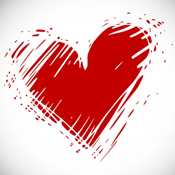 Coeur dessiné à la main, vecteur — Image vectorielle