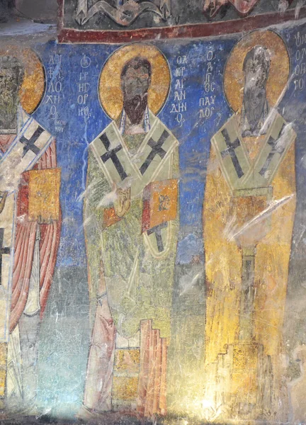 Фрески Стенах Церкви Ахтала Армении — стоковое фото