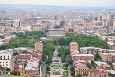 Art arda sıralı bina, Erivan, Ermenistan tepesinden Yerevan şehir merkezinin görünümü